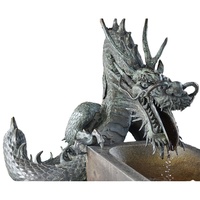 Fontaine d'eau chinoise de jardin, sculpture en bronze de style occidental, fontaine, tortues blanches, dragons, statue de dragon en laiton