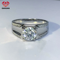 Obtenir le prix le plus récent Bague de Moissanite en or 10k personnalisée pour hommes Bague de mariage de luxe en Moissanite en vrac VVS avec diamant rond