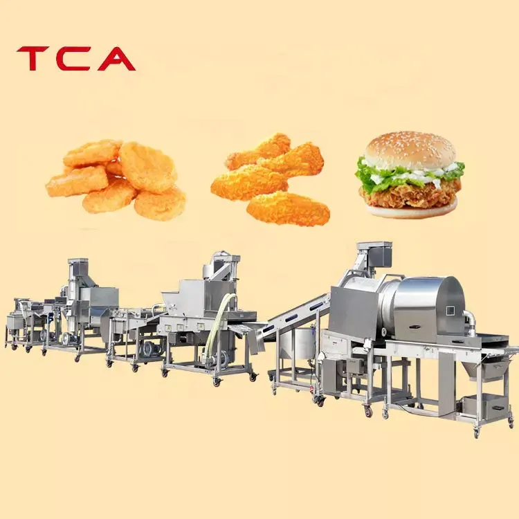 TCA XINDAXIN市販のステンレス鋼全自動チキンナゲットバーガーパテ生産ライン