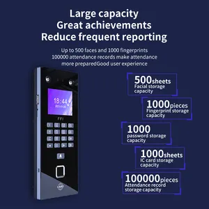 F10-2TUK Biometric Facial Recognition Fingerprint Palm Vein Time Recorder Attendance TCPIP Machine