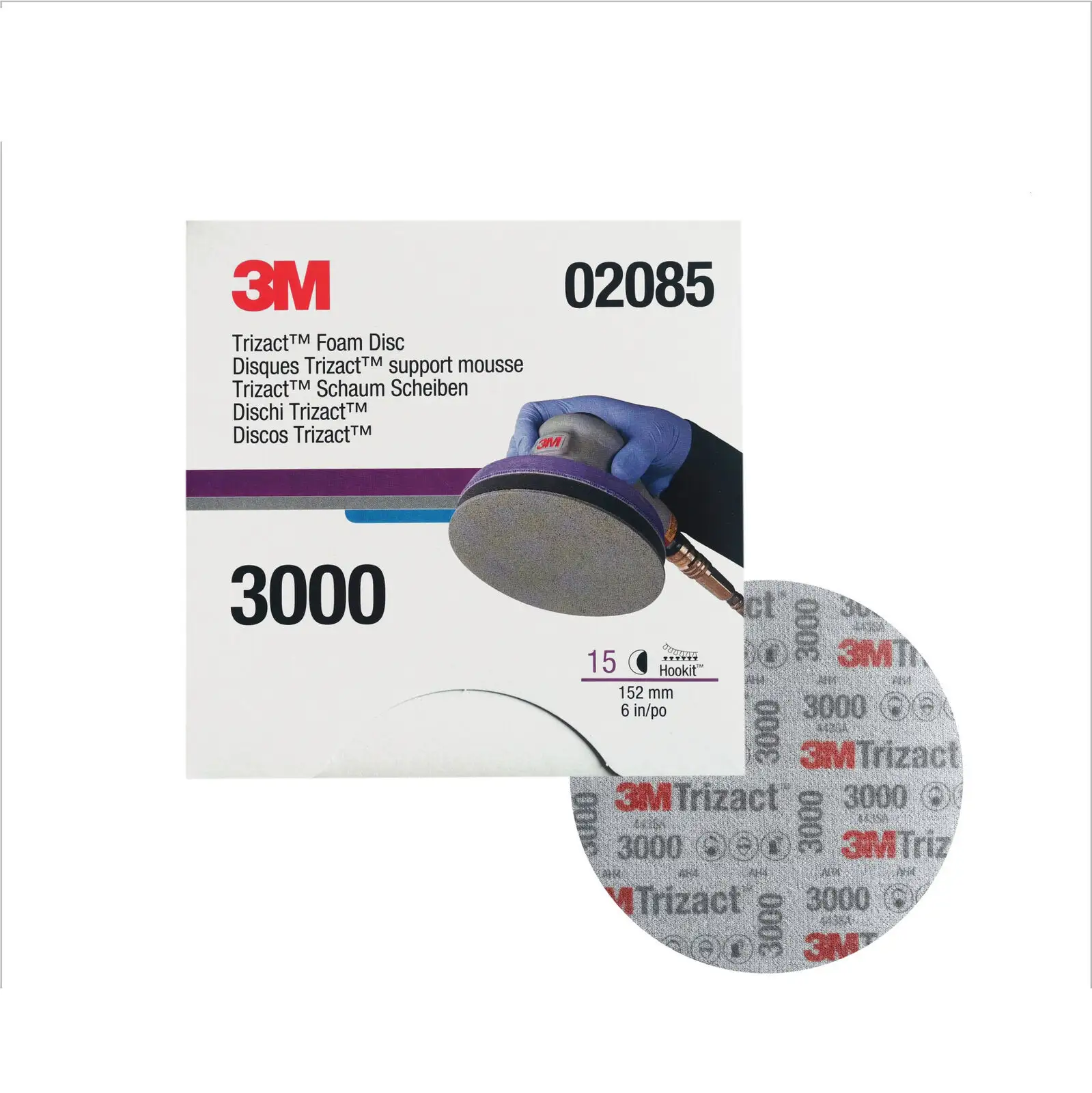 3m 02085 6 Inch 3000 Grit 15 pcs/pack Wet Dry Sandpaper Sanding Block Soft Abrasive Sponge Pad Polishing Emery Sponge