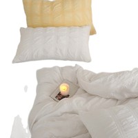 Parure de lit quatre pièces ultra-douce en gaze bulle, couleur unie, avec technologie de teinture réactive – Literie personnalisable pour la maison