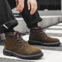 Nouvelle collection printemps : Bottes mi-mollet tendance et polyvalentes pour pieds larges, respirantes, à lacets avant, style moto classique pour le travail.
