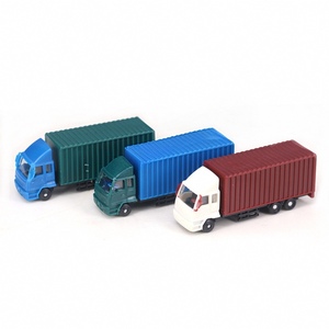 소형 규모 모래 테이블 모델 트럭 컨테이너 트럭 도시 경관 야외 차량 - Product Image 2