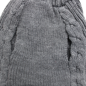 Classic Cable Knit Turtleneck Dog Sweater, Warm Gray Pet <strong>Jumper</strong> with Red Plaid Hem, Winter Dog Clothes for Small Medium Dogs - Product Image 6