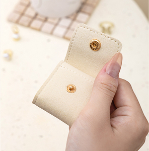 Custom Portable Jewelry Packaging Bag Velvet Travel Mini Ring Earring Storage Pouch Snap Button Jewelry Organizer Bag for Gift - Product Image 6
