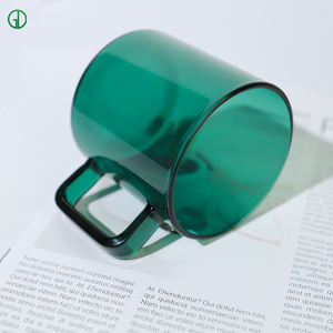 Cangkir kaca kristal pelangi tahan panas, Mug kopi kaca bening untuk air susu teh kustom Mug kaca borosilikat - Product Image 6