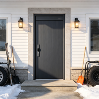 Porte d'entrée blindée en bois massif de haute qualité avec système de sécurité multi-verrouillage pour les développeurs de villas