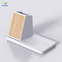 2024 Premium 3-en-1 Organisateur de bureau magnétique 15W Qi2 Chargeur sans fil Porte-stylo Support de téléphone pour bureau Essentiel