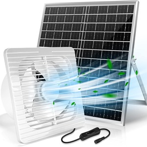 Ventilateur solaire 10W pour maison d'animaux, serre, poulailler, niche pour chien - Product Image 1