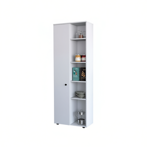 Armario de Cocina Blanco de 1 Puerta con Estantes para Almacenamiento de Alimentos y Organización de Contenedores - Product Image 1