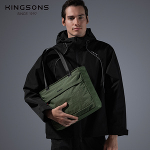 Kingsons Business Tote Bag 15 Inch Nylon <b>Laptop</b> Bag For Travel <b>Work</b> With Zipper Closure Solid Color <b>Backpack</b> Style - Product Image 2