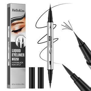 Stylo Eyeliner liquide 2 en 1 à double tête, pointe ultra fine de 0.1mm, noir, imperméable, longue durée, résistant aux taches - Product Image 6