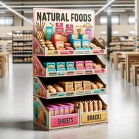 Support de présentation en carton ondulé pour produits cosmétiques, présentoir de sol pop-up PLV pour magasins de détail