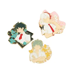 Pin Enamel Set Bros karakter Anime dan Lapel lencana pin logam