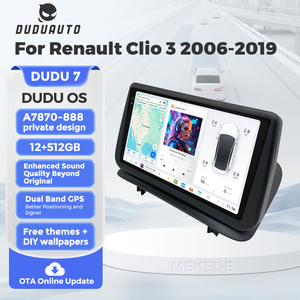 DUDUAUTO pour <span class=keywords><strong>Renault</strong></span> <span class=keywords><strong>Clio3</strong></span> 2006-2019, système multimédia Android modifié pour voiture, navigation Bluetooth, Car-play, écran de recul - Product Image 1