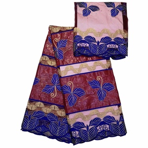 H & D nuovi disegni africano stampe di abbigliamento tessuto ricamato tessuto di pizzo di cera per abiti - Product Image 2