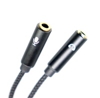 3,5mm AUX Stereo Audio Mikrofon Kopfhörer Y-Splitter Adapterkabel 2-in-1 3,5mm Stecker auf 2 Buchsen Mikrofon AUX Verlängerungskabel