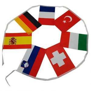 Drapeau Guirlande Portable en Soie Personnalisé avec Logo des 32 Pays pour la Coupe du Monde de Football 2026 – Décoration Publicitaire Promotionnelle du Fabricant - Product Image 5