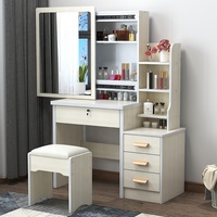 Mueble de tocador esquinero de melamina con espejo LED para dormitorio, para mujer, venta al por mayor, económico