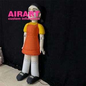 Oyun parti dekorasyon şişme sevimli kız modeli, şişme kız bebek maskot reklam balonu - Product Image 2