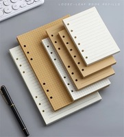 A5 A6 A7 cahier à feuilles mobiles recharge reliure à spirale ligne de page intérieure grille d'artisanat vierge à l'intérieur du papier papeterie cahier