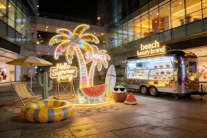 Instalación de Neón Personalizada con Temática de Fiesta de Verano para Exteriores, Instalaciones para Fotos en Plazas Comerciales, Neón de Gran Escala con Forma de Jarra de Cerveza de FRP - Product Image 2