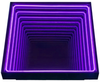 Supershow - Baldosas LED para Pista de Baile con Espejo Infinito 3D, Panel de Vidrio, Luz RGB DMX512, Acabado Cromado Magnético, Clasificación IP33, para Bodas y Fiestas Nocturnas