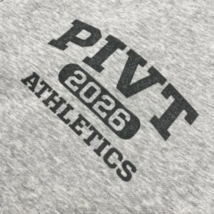 Men's <b>Light</b> Heather Gray Wide Leg Breeches with PIVT 2026 ATHLETICS <b>Letter</b> Print Raw Hem Streetwear Casual Shorts - Product Image 4