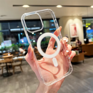 <span class=keywords><strong>Coque</strong></span> de téléphone hybride transparente en TPU et PC de qualité supérieure 2025 pour iPhone 13 14 15 16 17 Pro Max Plus, antichoc et magnétique - Product Image 6