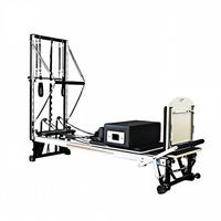 Aluminium Pilates Reformer dengan Half Tower Mesin Latihan Studio Komersial Peralatan Studio Premium Home Gym 2 in 1