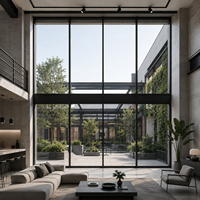 Système de fenêtres murales en aluminium sur mesure ALUFRONT, fenêtres en verre du sol au plafond pour villas et bâtiments commerciaux
