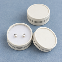 Boîtes cadeaux rondes en papier 9x9x4cm avec inserts pour collier, bague et boucles d'oreilles