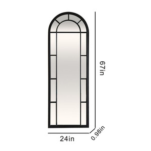 <span class=keywords><strong>Grand</strong></span> <span class=keywords><strong>miroir</strong></span> mural <span class=keywords><strong>en</strong></span> forme d'arche <span class=keywords><strong>noir</strong></span>, <span class=keywords><strong>miroir</strong></span> sur pied <span class=keywords><strong>en</strong></span> <span class=keywords><strong>fer</strong></span> <span class=keywords><strong>forgé</strong></span> pour hôtel, salon et chambre à coucher - Product Image 3