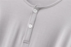 Pigiama da uomo modale personalizzato di alta qualità Set da 2 pezzi O collo confortevole accogliente manica lunga Lounge Wear pigiama Modal pigiameria da uomo - Product Image 5