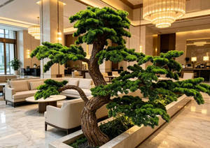 Albero Artificiale - Pino Accogliente, Nuovo Stile Cinese per Esposizione in Hotel, Decorazioni con Piante Verdi per Scale e Interni - Product Image 3