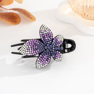 Barrettes à cheveux pour le dos de la tête, feuilles d'érable, épingles à <span class=keywords><strong>chignon</strong></span>, plastique, <span class=keywords><strong>strass</strong></span>, ÉLÉGANTE pour femmes, accessoires de coiffure en vrac, fleurs - Product Image 5