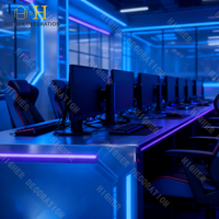 Table d'ordinateur ergonomique multi-usages pour café, internet, club de jeux et mobilier de bar élégant pour la conception de salle de jeux