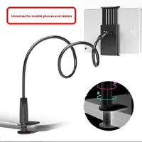 Support de téléphone portable et tablette pliable à base spirale 70CM Noir pour chevet, bureau et streaming en direct – Gadget d'usine