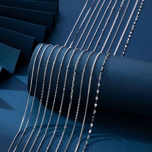 유럽과 미국 S925 스털링 실버 40cm/45cm 간단한 일반 체인 목걸이 다용도 925 실버 목걸이 공장 도매 - Product Image 4