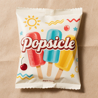 Sac de scellage arrière à trois côtés personnalisé sac d'emballage de Popsicle film d'aluminium pour aliments congelés sac de crème glacée Popsicle d'étanchéité arrière