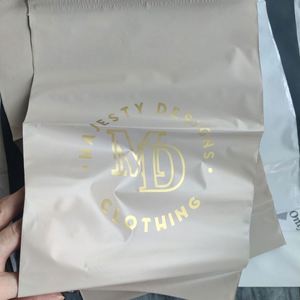 Custom Matte Blue Mailer Bag With Shiny Gold logo 10*13 Eco Poly Mailer Packaging Shipping Bag for <b>Clothes</b> Shoe Box Tshirt - Product Image 2