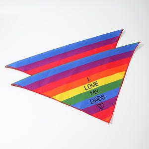 جديد قوس قزح مخطط الحيوانات الأليفة لعاب المنشفة صغيرة متوسطة الحجم القط الكلب مربع وشاح LGBT فخور شهر الكلب الشركة المصنعة - Product Image 6