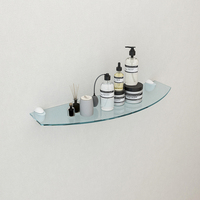 Étagère murale flottante en verre trempé incurvé élégant pour le rangement de la maison et les meubles de décoration intérieure