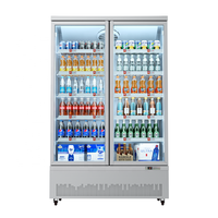 Jinfugui Porte en verre commerciale Double température Affichage des boissons Refroidisseur 450L vertical Boisson Réfrigérateur