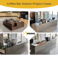 Stasiun Kopi Komersial Simeino Custom 201/304 Stainless Steel dengan Pendingin Bawah Meja, Freezer, dan Wastafel Ganda