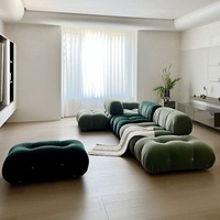 Canapé en tissu crème de luxe B&B, design moderne et minimaliste en bois massif, ensemble de salon accessible, combinaison modulaire