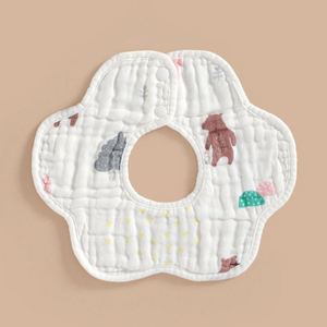 Baberos de Algodón Suave con Rotación Libre de 360 Grados, Forma de Flor, Baberos Impermeables para Bebé con Muchos Diseños Estampados - Product Image 3