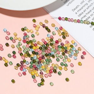 Cuentas redondas de imitación de turmalina con efecto craquelado, cuentas pequeñas sueltas para joyería DIY, accesorios para collares y pulseras - Product Image 2