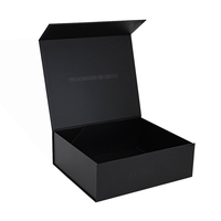 Boîtes d'emballage en papier de carton pliables magnétiques noires de luxe personnalisées pour sous-vêtements chaussettes vêtements chapeau avec logo UV